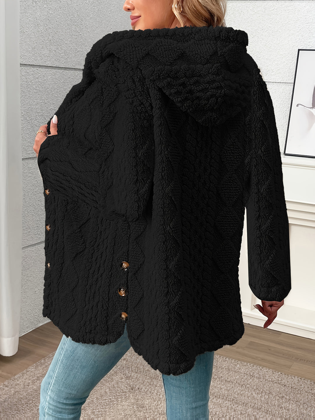 Delphine | Textured Hooded Jacket