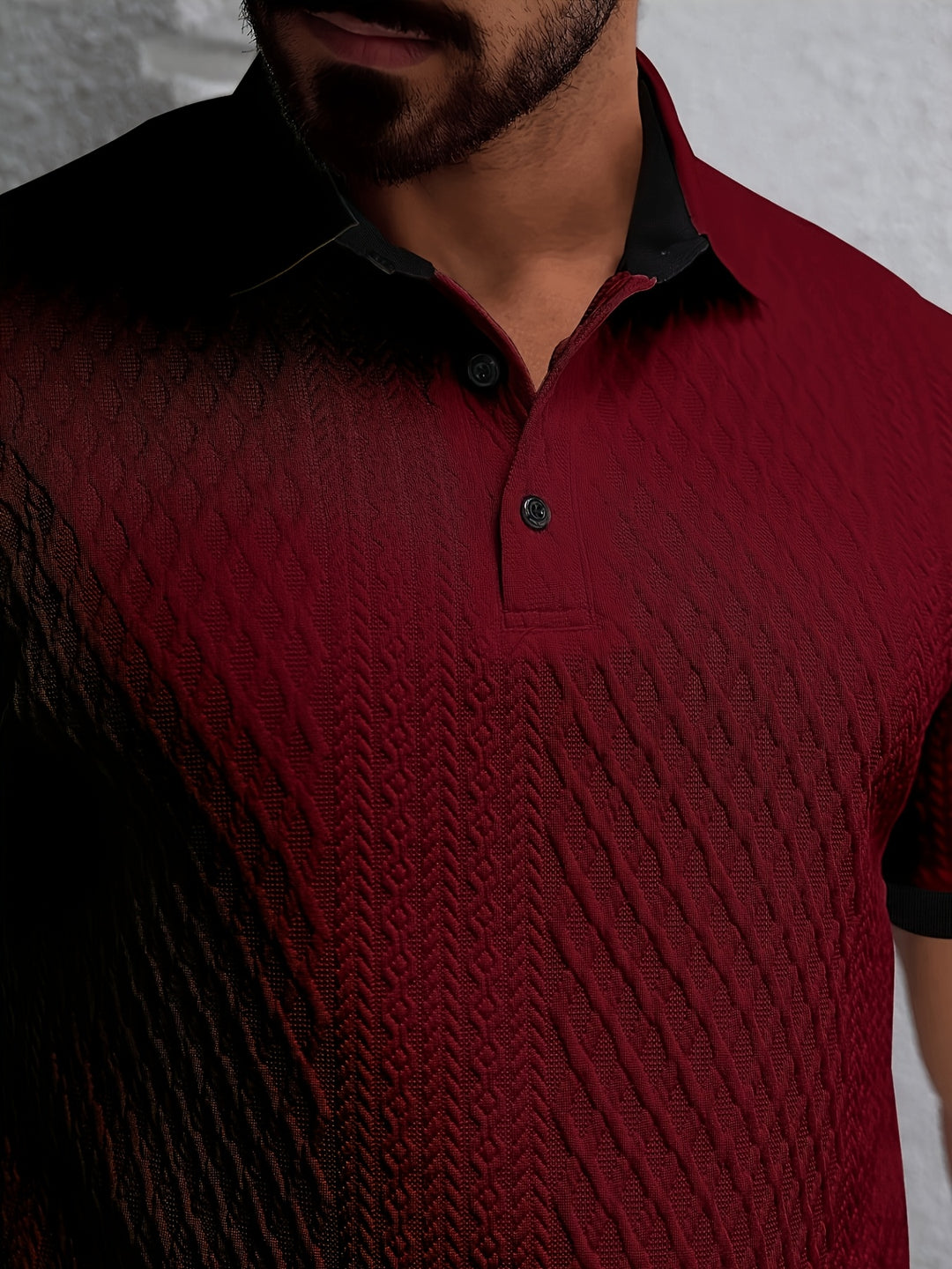 Knox | Men's Jacquard Colour-Block Polo