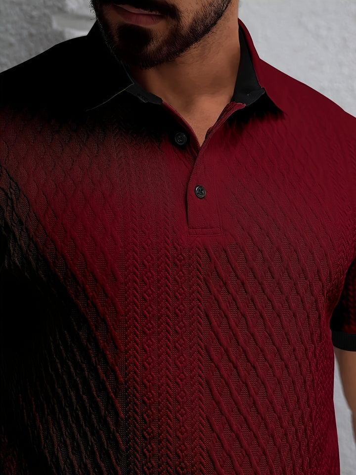 Knox | Men's Jacquard Colour-Block Polo