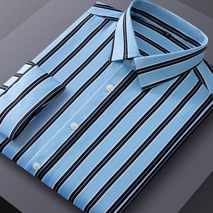 Vaughn | Men's Stretch Striped Long Sleeve Shirt
