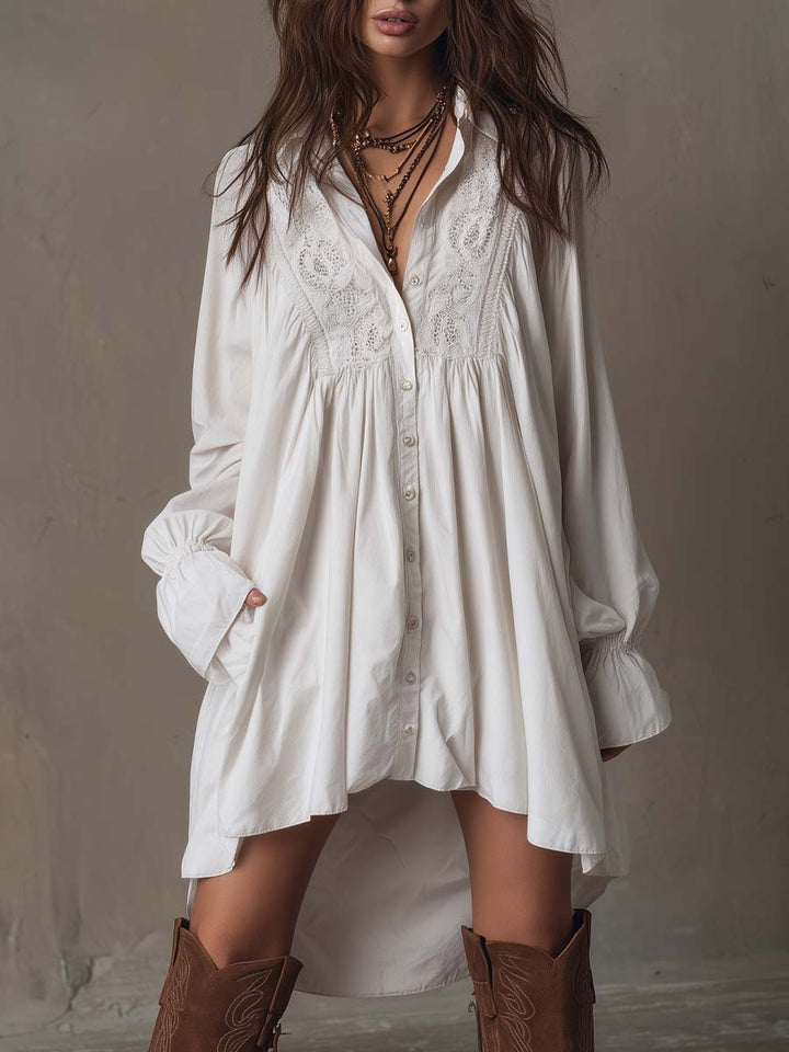 Corinne | Flowing High-Low Shirt Dress