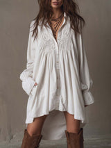 Josette | Lace-Detail Shirt Dress