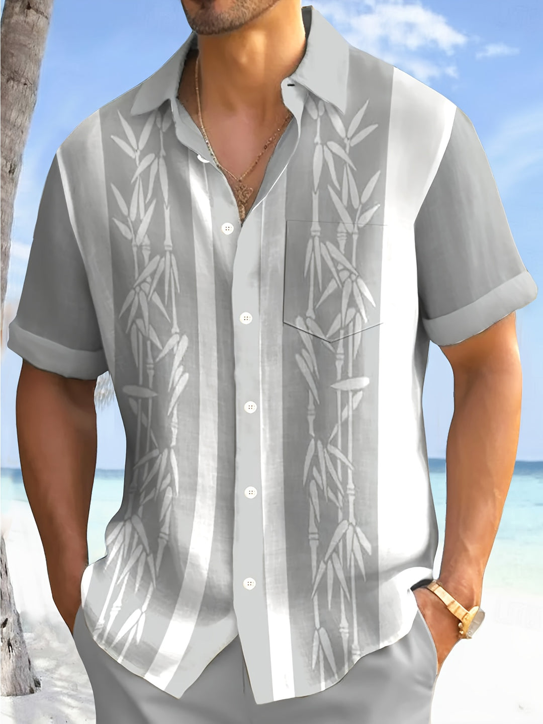 Kellan | Men's Hawaiian Color-Block Short Sleeve Shirt