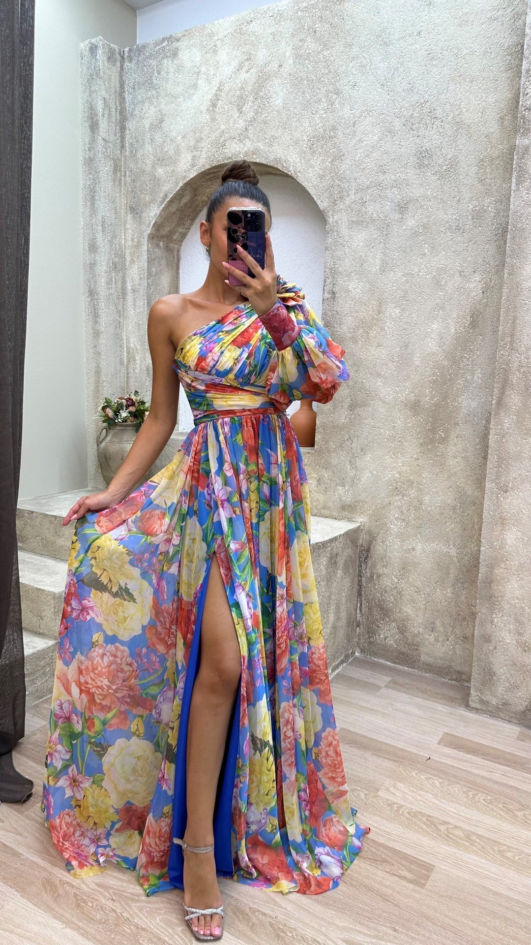 Selah | Floral One-Shoulder Maxi Dress