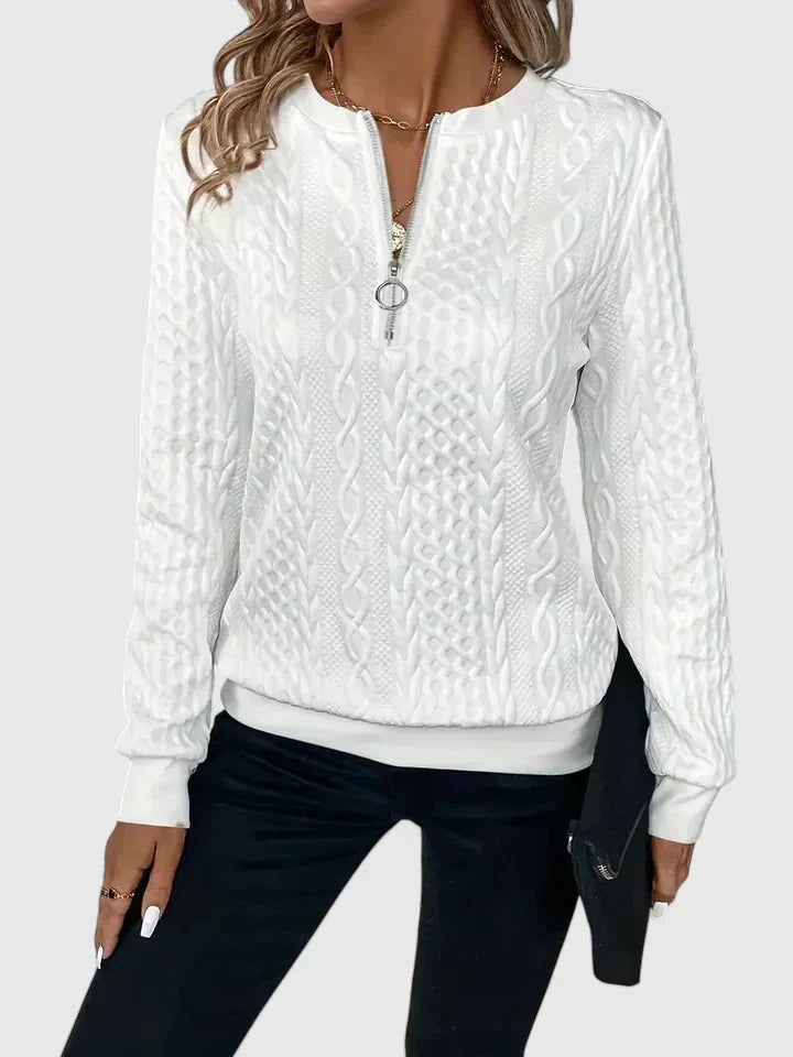 Whitney | Textured Half-Zip Sweater