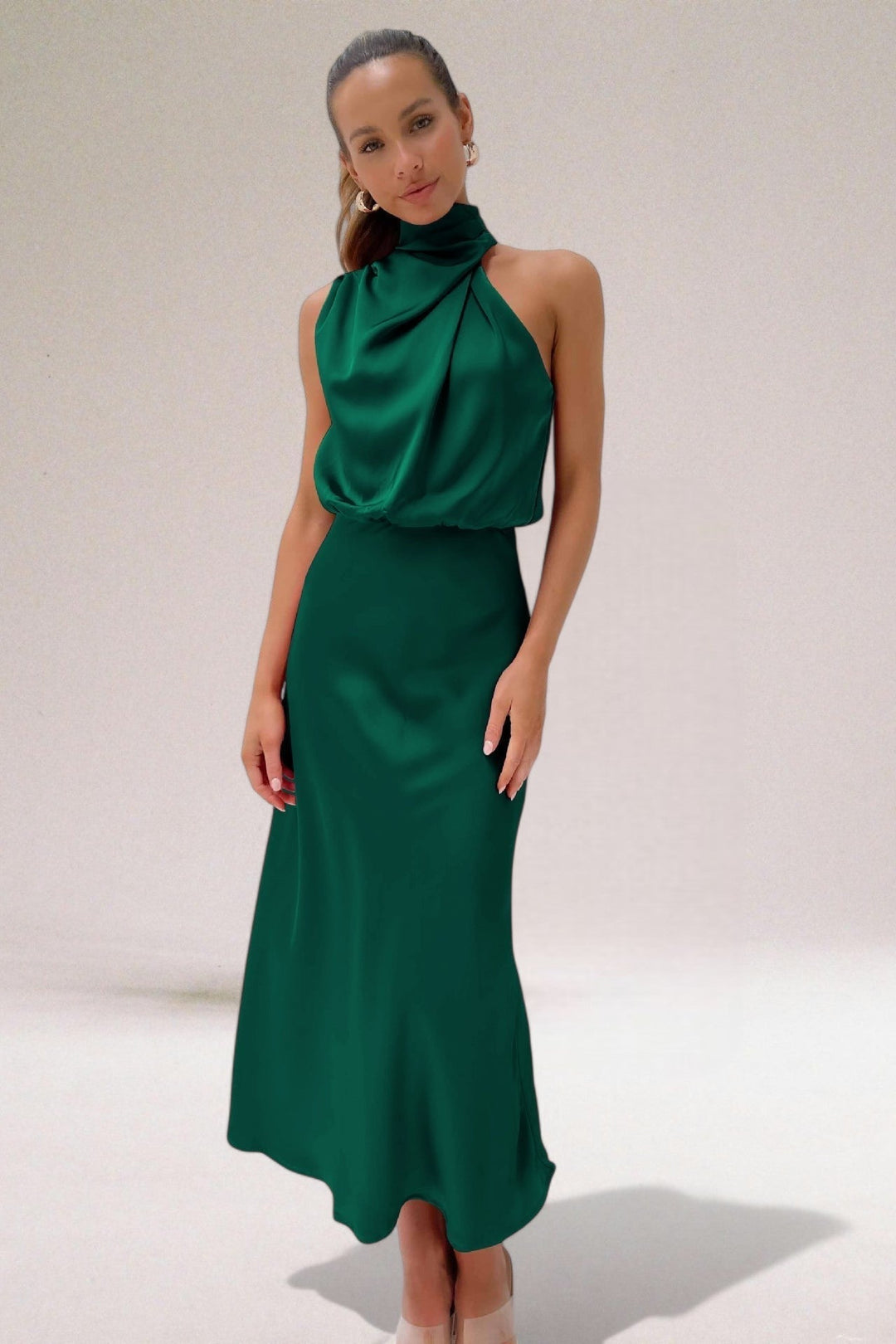 Seraphina | Draped Halter Evening Dress