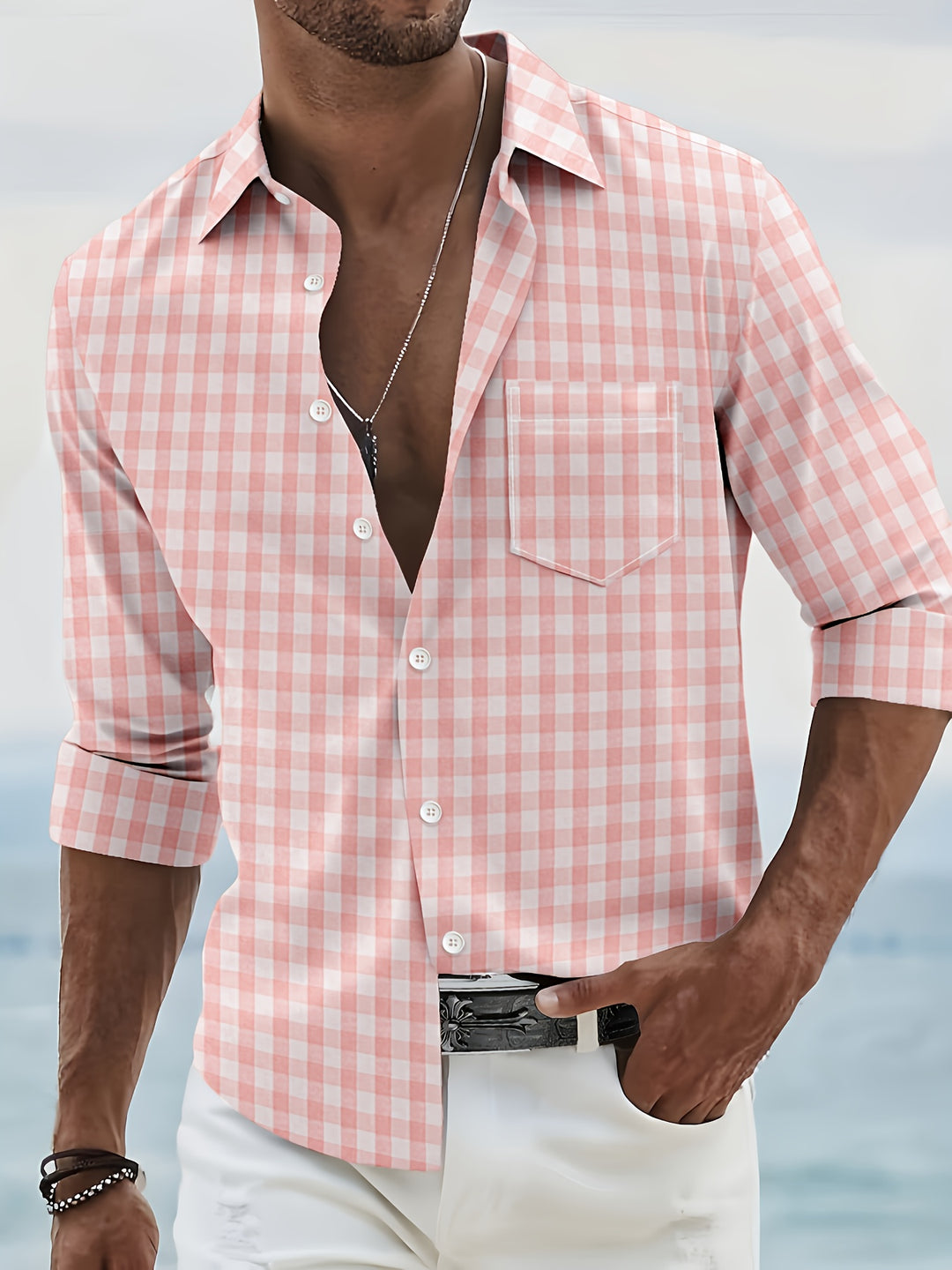 Jonathan | Men's Gingham Check Long Sleeve Shirt