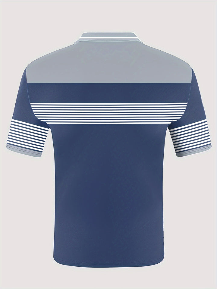 Cassidy | Men's Striped Patchwork Short Sleeve Shirt