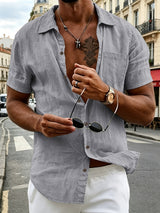 Callum | Men's Linen Short Sleeve Henley Shirt