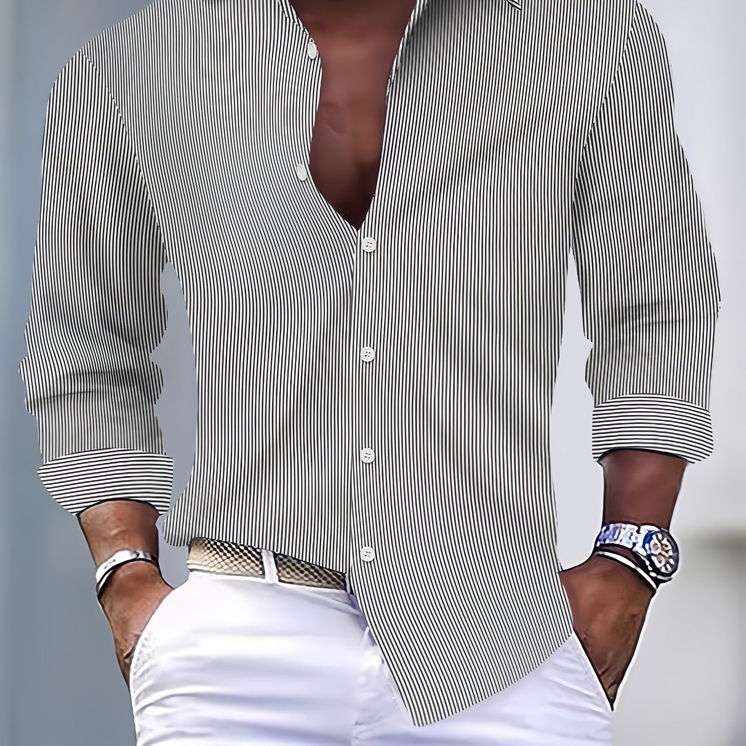 Colton | Men's Striped Long Sleeve Shirt