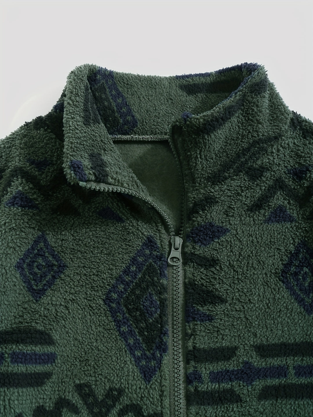 Juno | Patterned Plush Zip-Up Jacket
