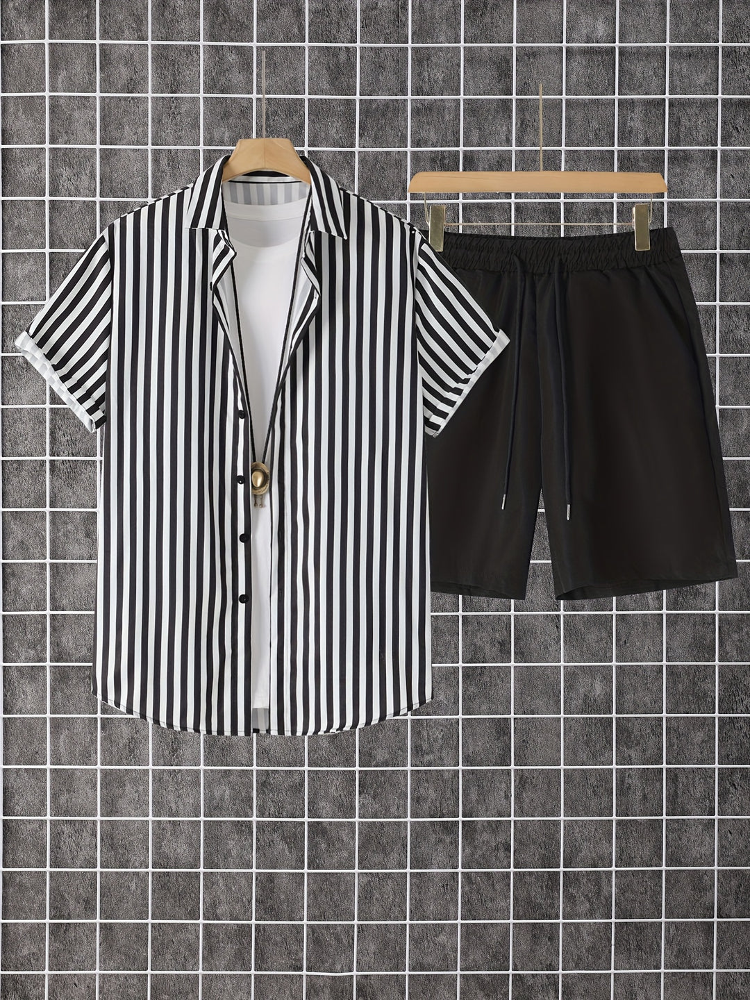 Cabot | Men's Print Short Sleeve Shirt & Shorts Set