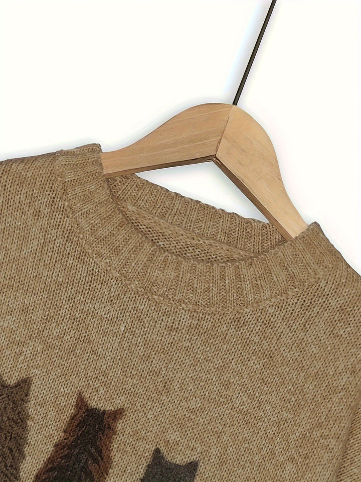 Lydia | Cozy Cat-Print Sweater