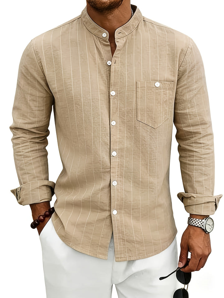 Auden | Men's Retro Striped Linen Shirt