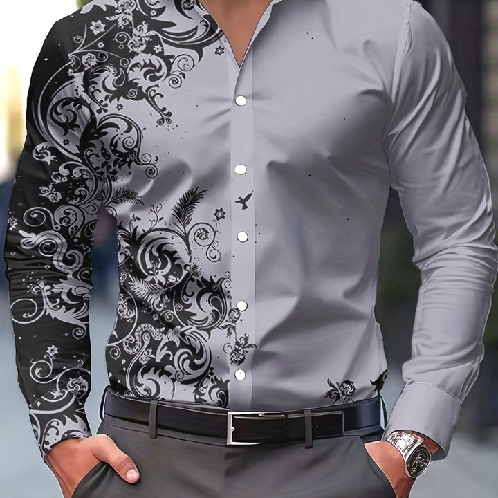 Walter | Men's Baroque Print Long Sleeve Shirt