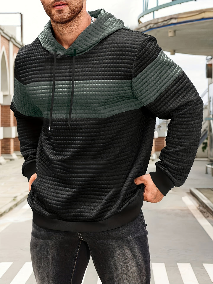 Grayson | Textured Color-Block Hoodie
