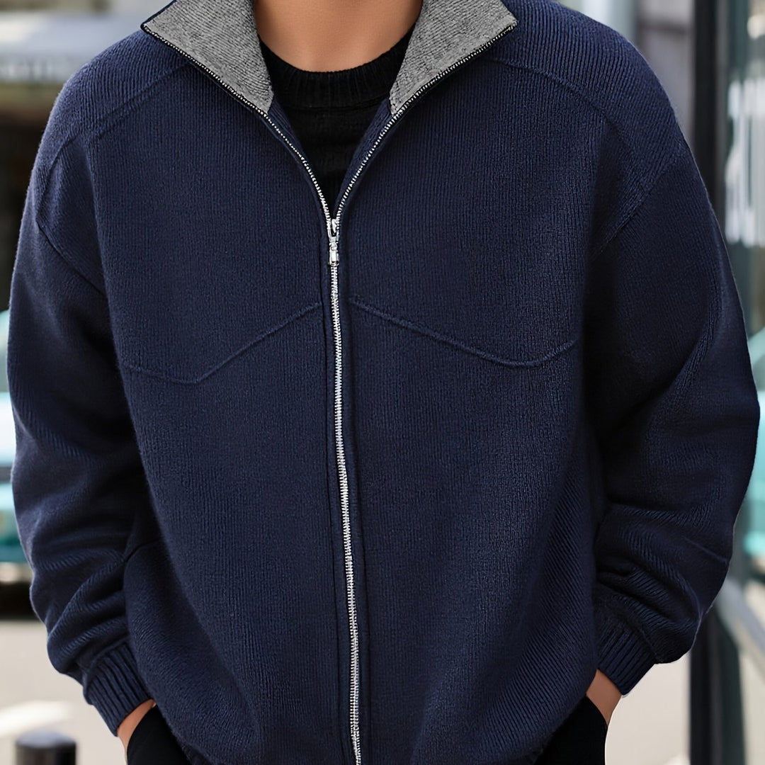 Rutherford | Zip-Up High-Neck Cardigan