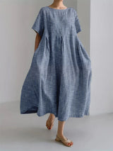 Marlowe | Relaxed Pinstripe Midi Dress