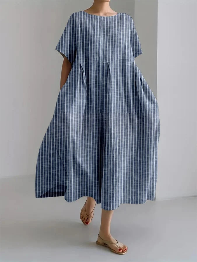 Marlowe | Relaxed Pinstripe Midi Dress