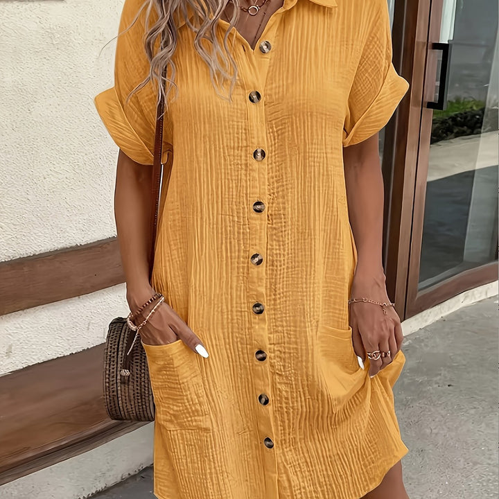 Estelle | Relaxed Button-Front Shirt Dress