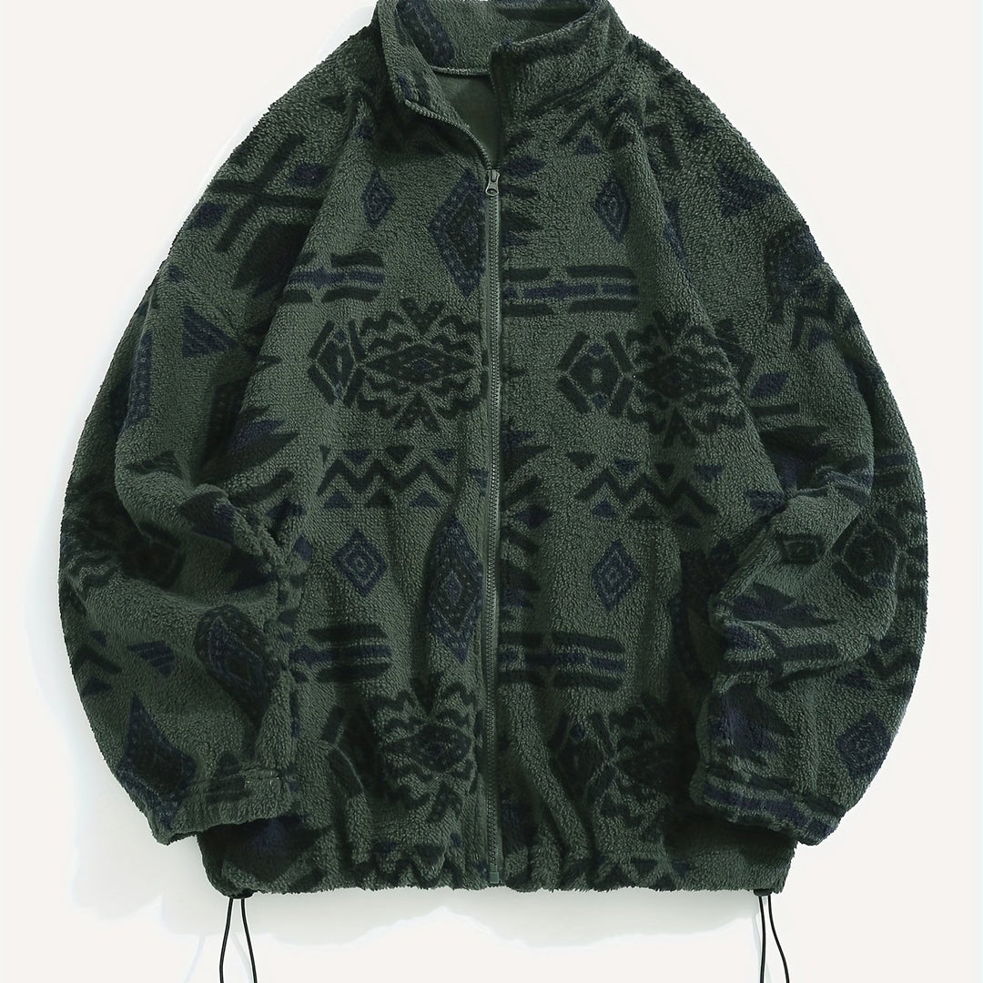 Juno | Patterned Plush Zip-Up Jacket