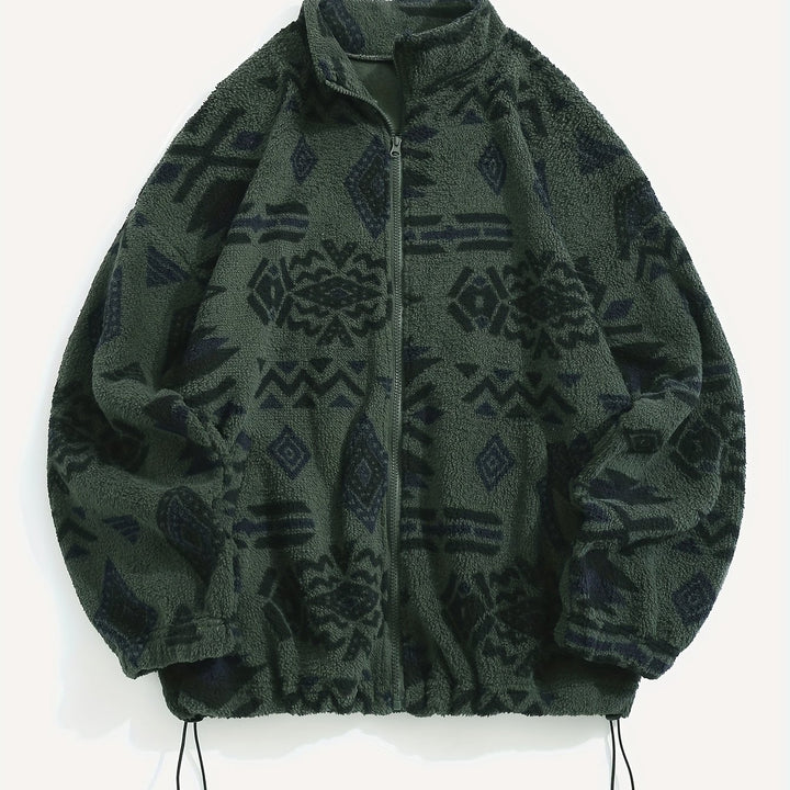 Juno | Patterned Plush Zip-Up Jacket