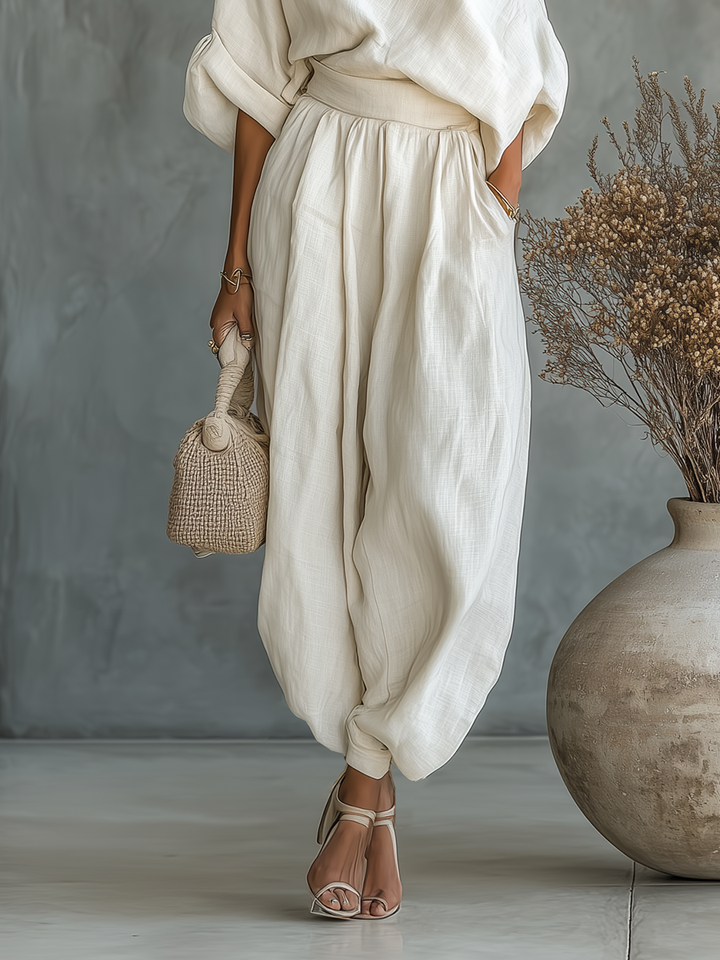 Wilhelmina | Relaxed Off-Shoulder Two-Piece Set
