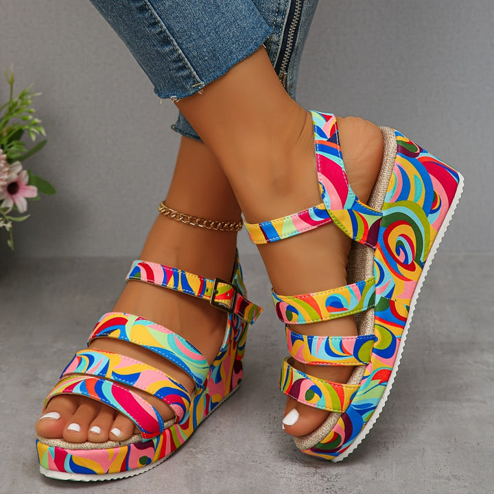 Selora | Women's Platform Ankle Strap Sandals — Open Toe