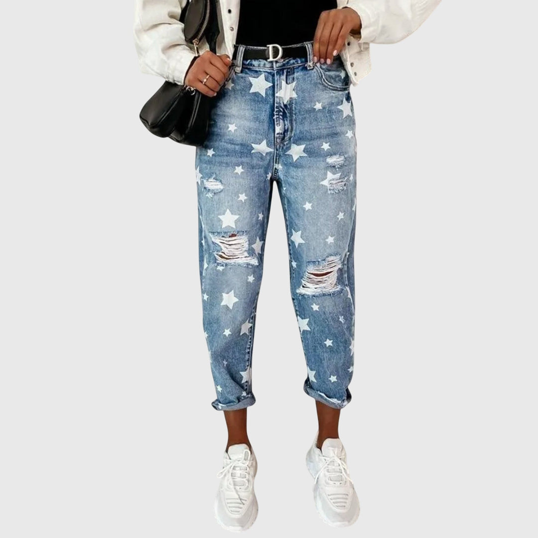 Quinn | Relaxed Star-Print Jeans