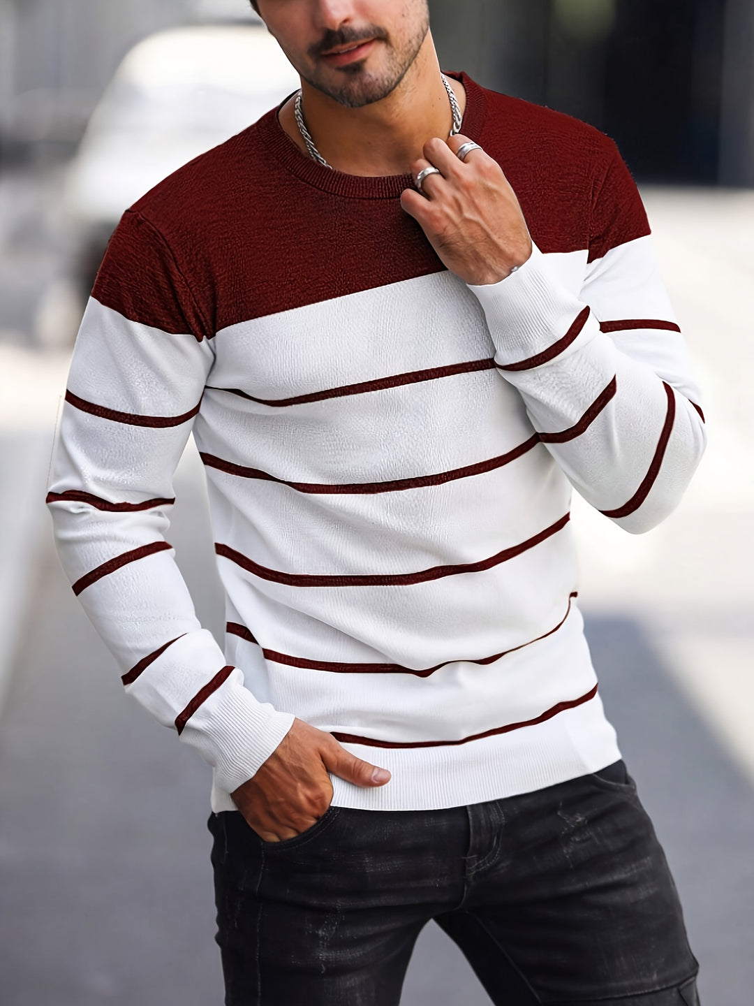 Harvey | Striped Crew Neck Sweater
