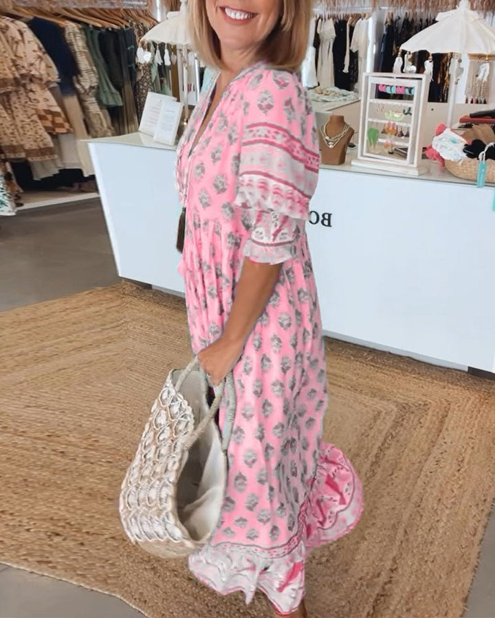 Bianca | Breezy Floral V-Neck Dress