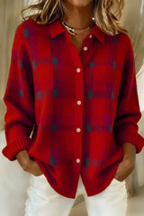 Blanche | Cozy Plaid Button Cardigan