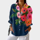 Navy Rose Bloom Blouse