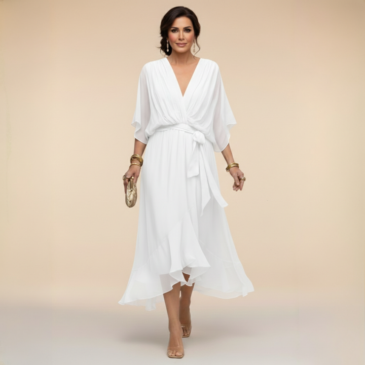 Delaney | Flowing V-Neck Midi Dress