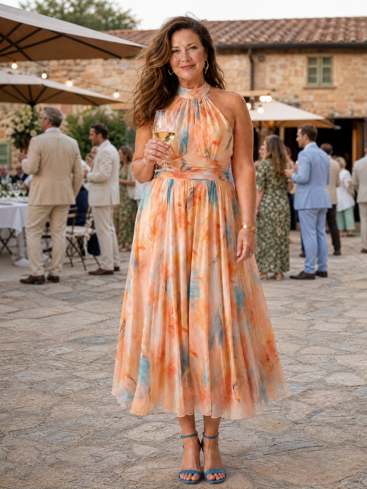 Marielle | Flowing Halter Midi Dress