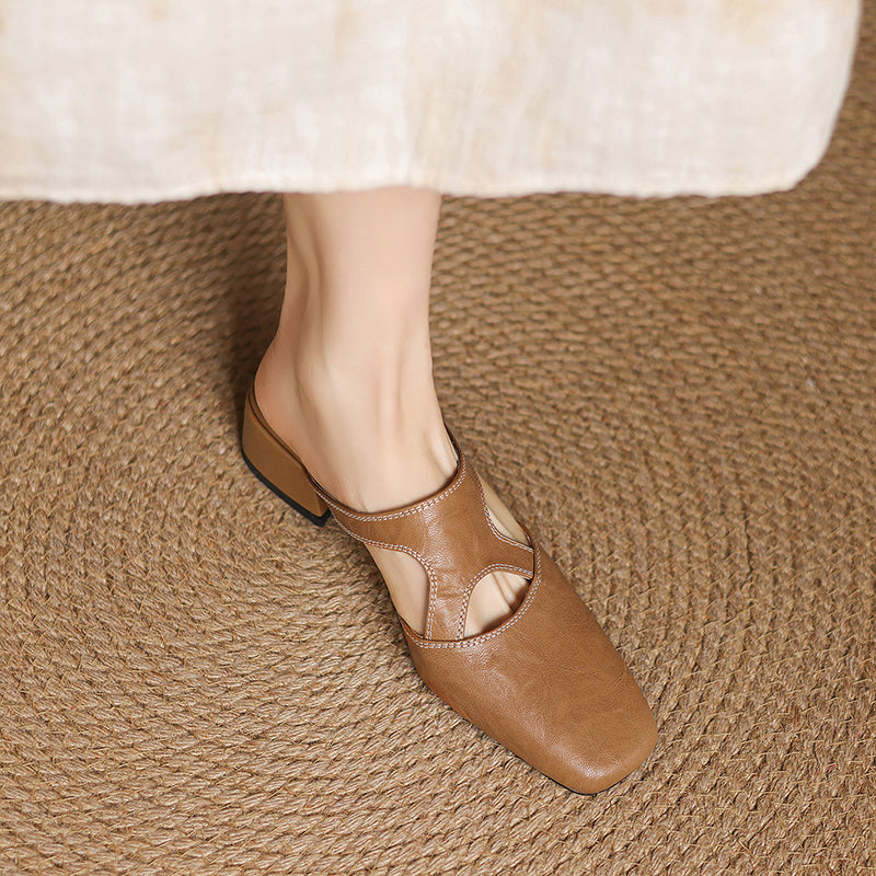 Brielle | Square-Toe Heeled Mules