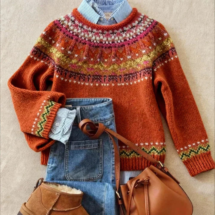Adele | Cozy Patterned Knit Sweater