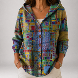 Etta | Artful Patchwork Hooded Cardigan