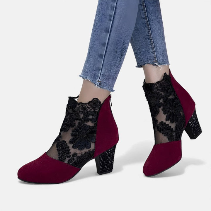 Corinthia | Lace-Detail Block Heels