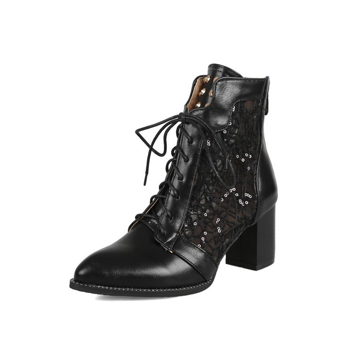 Eliana | Lace-Up Heeled Ankle Boots