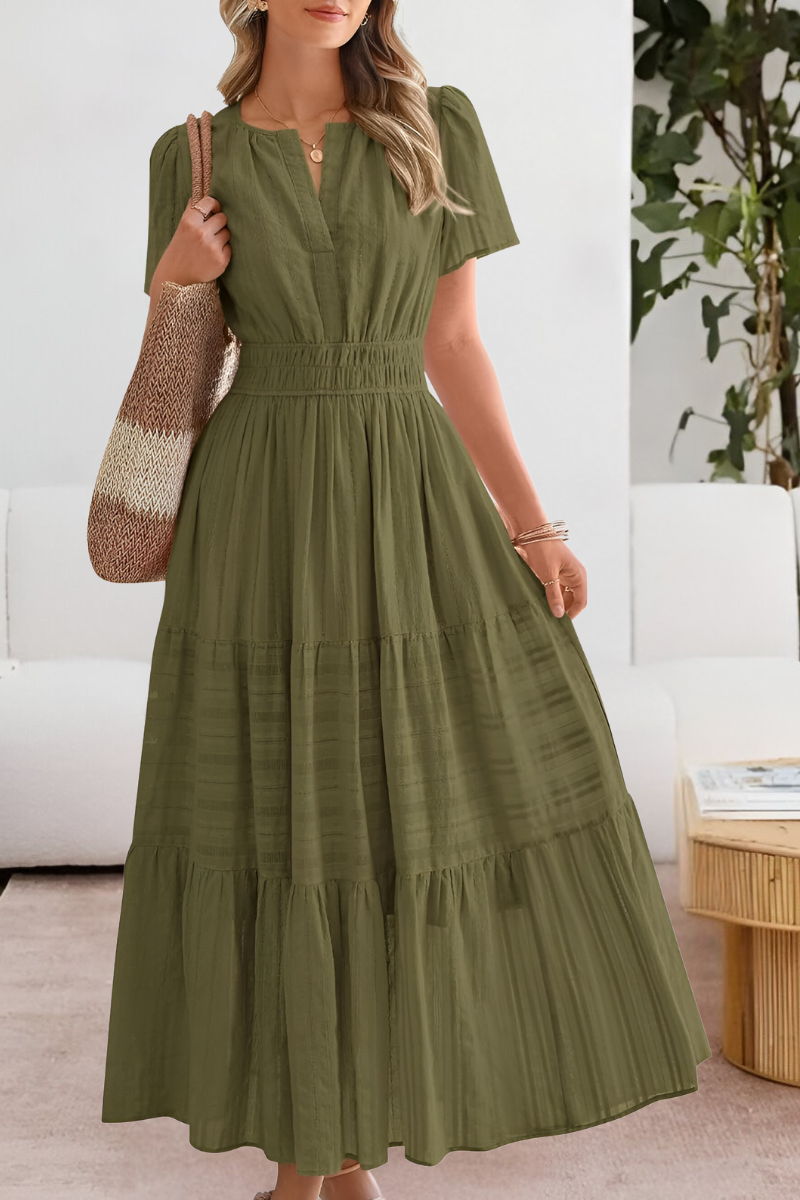 Harper | Tiered Flutter-Sleeve Maxi Dress