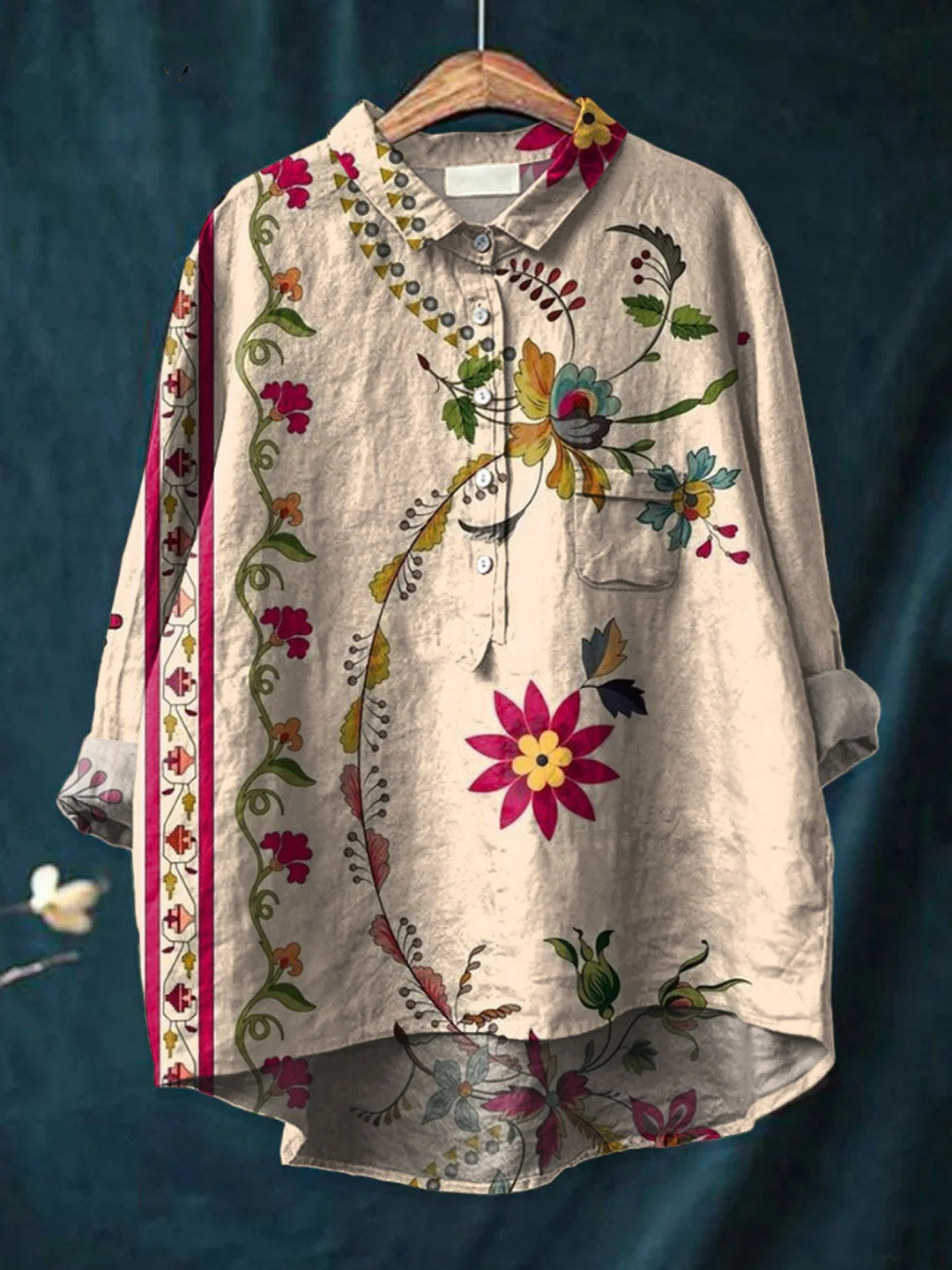 Rosalie | Vintage Floral Print Casual Shirt