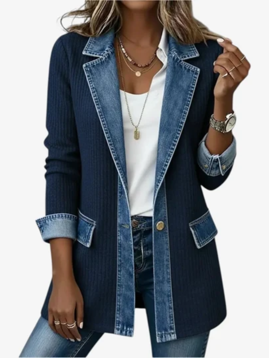 Elaina | Textured Contrast Jacket