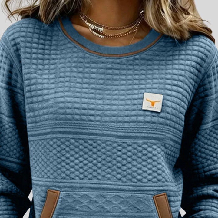Etta | Textured Colorblock Sweatshirt