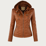 Louise | Hooded Zip-Up Biker Jacket