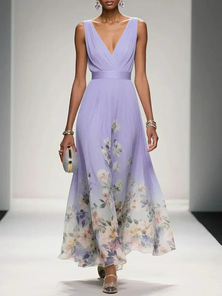 Roselle | Floral V-Neck Maxi Dress