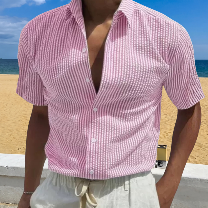 Dean | Men's Textured Stripe Short Sleeve Summer Shirt