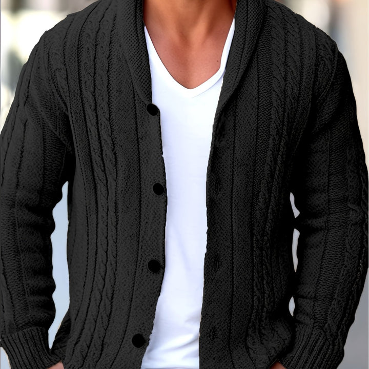 Easton | Cable-Knit Shawl Collar Cardigan