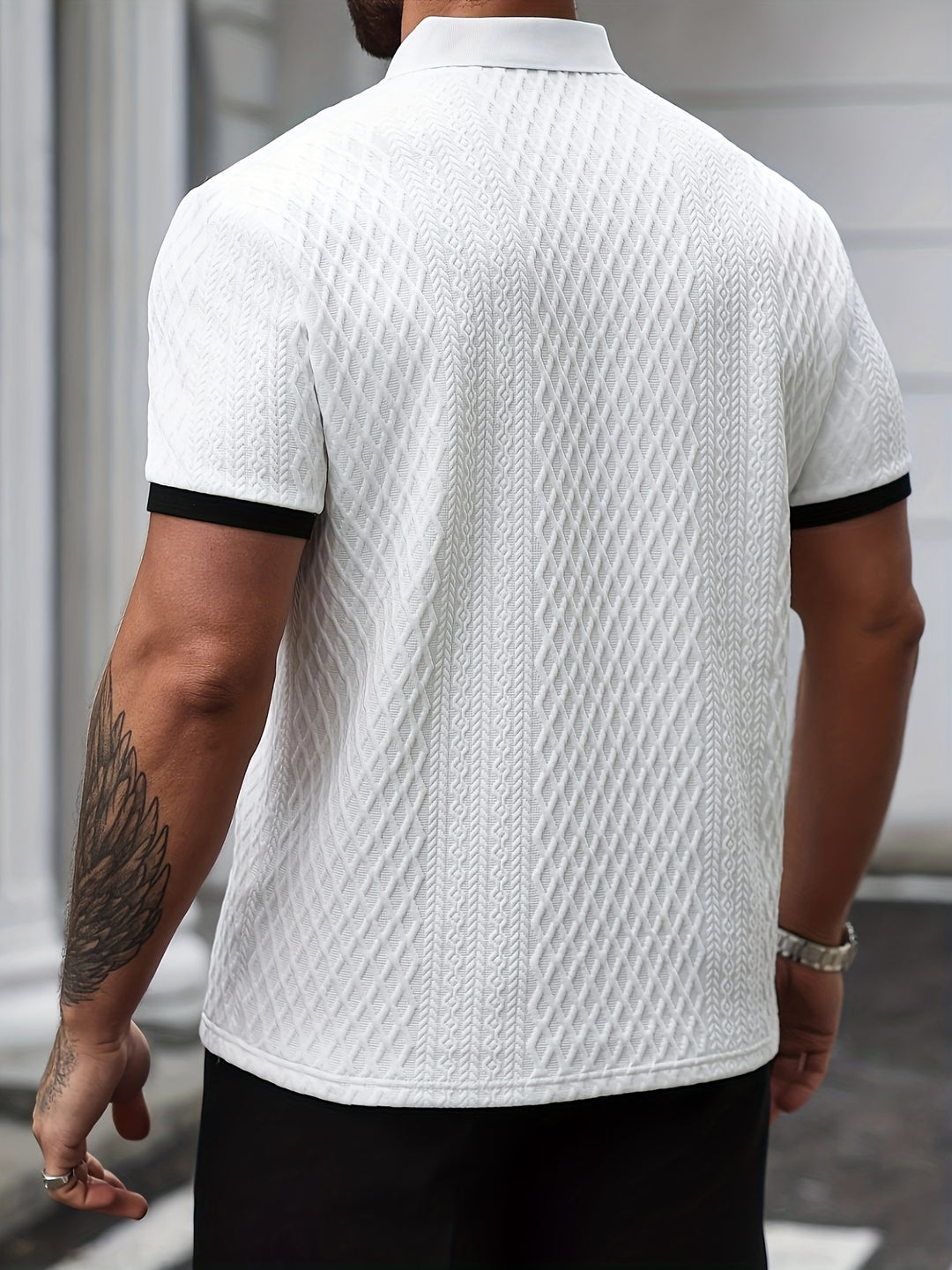 Knox | Men's Jacquard Colour-Block Polo