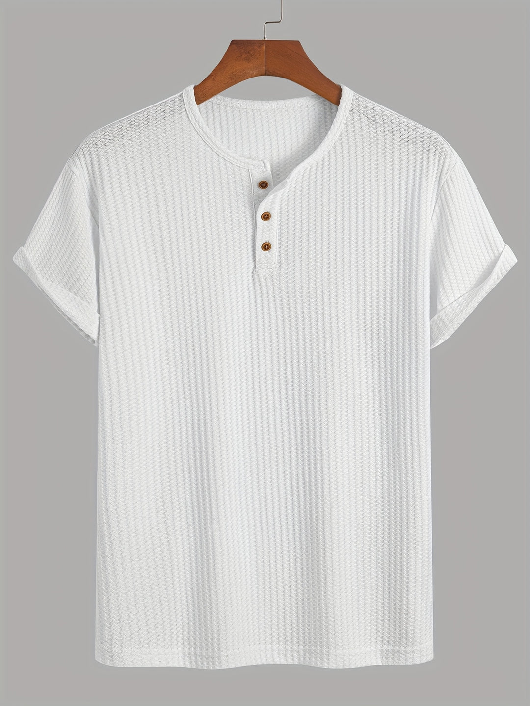 Augustus | Men's Ribbed Knit Henley T-Shirt